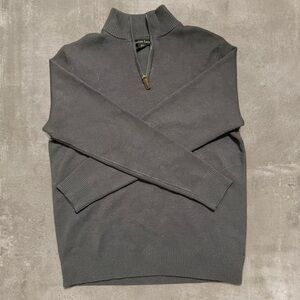 Christian Lacroix Gray Quarter Zip Sweater Men’s Medium Minimalist Pullover